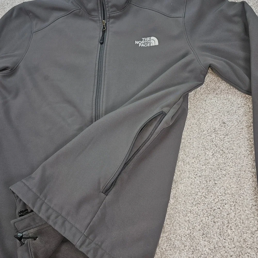 The North Face Mens Apex Bionic Softshell Jacket Gray Full Zip‎ Fleece Lined M